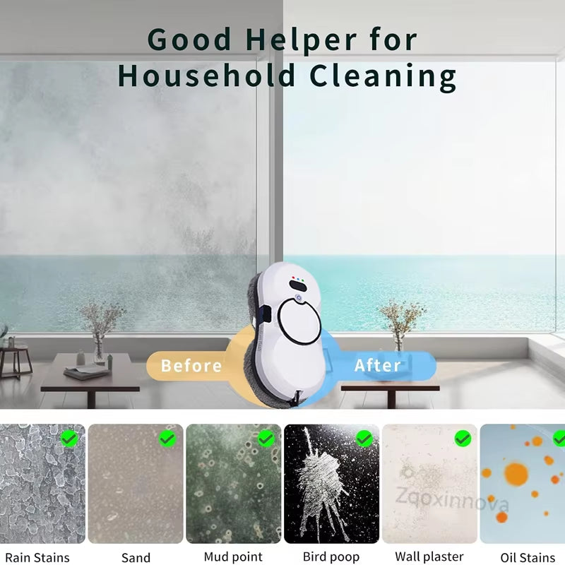 Smart Window Cleaning Robot – Automatic Glass Cleaner with Anti-Fall Safety