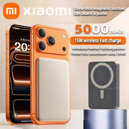 Xiaomi 5000Mah Ultra-Thin Magnetic Power Bank - Fast 20W Charging for IOS & Android