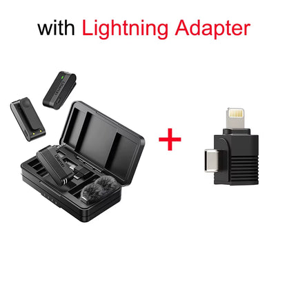 Ulanzi A100 Wireless Microphone - Dual Lavalier Mic Set for Iphone & Android, Real Time Noise Cancelling & LED Display