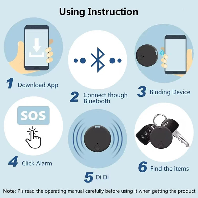 Bluetooth 5.0 Smart Tag - Mini Anti-Loss Tracker & Key Finder For Keys, Wallet, Pet, Bag